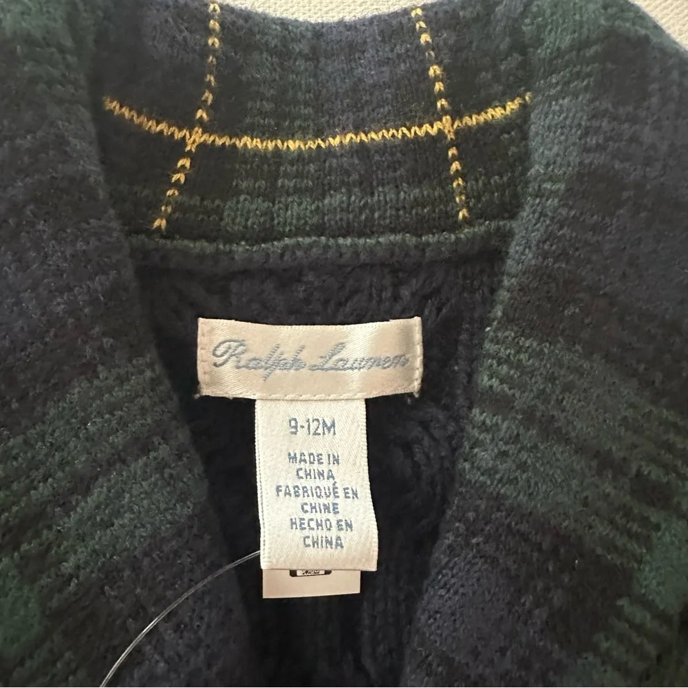 Ralph Lauren 9-12 Months Baby Boy Holiday Christmas Cardigan Sweater Nutcracker